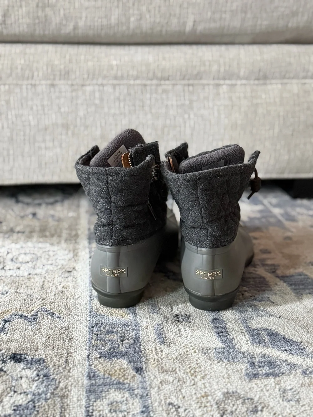 Sperry Gray Quilted Duck Boots - Picture 4 of 5